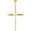 14k Yellow Gold 1.2" or White Gold 0.6" Classic Tapered Cross Charm Pendant with optional Adjustable Chain Necklace - 3 of 4