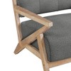 Fabric Upholstered Modern Tufted Back Accent Chair with Attached Cushions, Foam Padding, Solid Rubberwood Frame and Wire-Brushed Antique Finish - 3 of 4