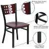 Emma and Oliver Black Decorative Cutout Back Metal Restaurant Dining Chair - 3 of 4