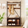 Whizmax Hall Tree with Bench Coat Rack Freestanding 5 in 1 Industrial Shoe Bench with 3 Storage Cubbies and 8 Hooks Entryway Coat Rack - 2 of 4