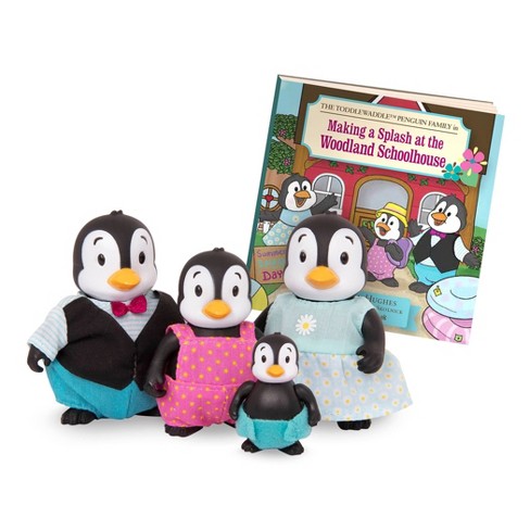 Li'l Woodzeez Miniature Animal Figurine Set –  The Toddlewaddle Penguin Family - image 1 of 4