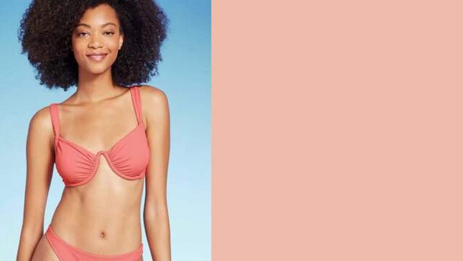 Women's Shirred Cup Continuous Underwire Bikini Top - Shade & Shore™ Pink, 2 of 7, play video