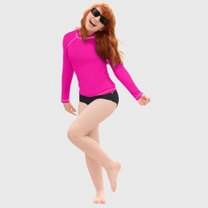 City Threads Girls UPF 50+ Long Sleeve Rashguard - USA-Made - 1 of 4
