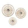 3pc Ella Round Natural Fiber and Mirror Wall Decor Set Natural - Madison Park: Iron Frames, Corn Husks, Boho Style - image 3 of 4