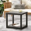 MAYEERTY Wooden Coffee Table, 2-Tier Round Central Cocktail Table with Shelves - 3 of 4