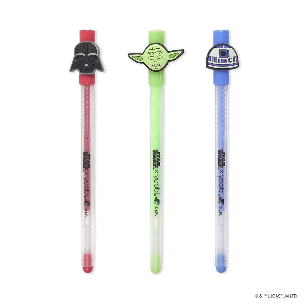 Yoobi Gel Pen 3pk with Charms Star Wars