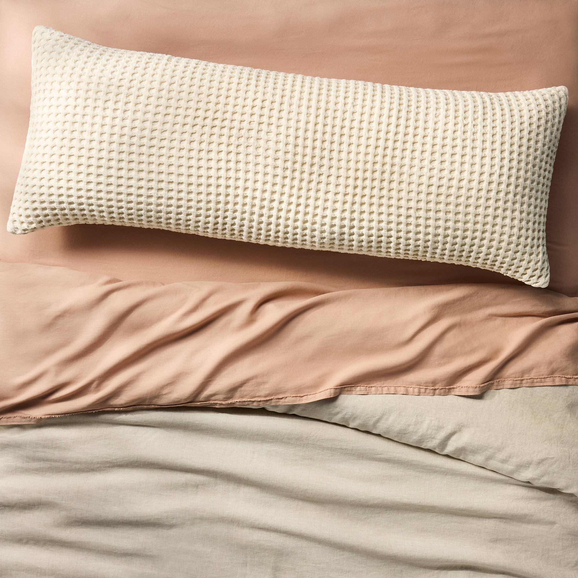 Waffle Body Pillow Cover Natural - Casaluna™