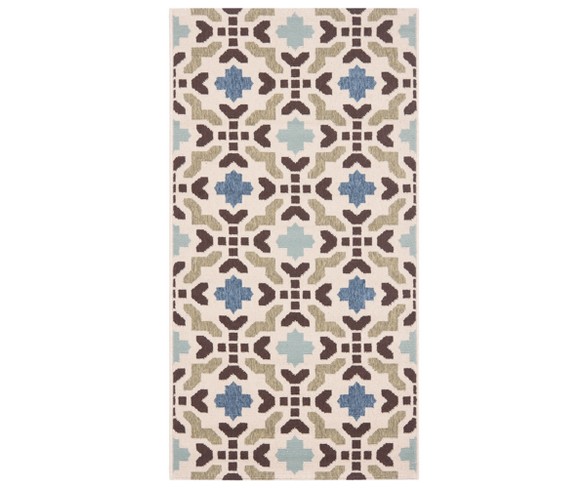 Corbyn 2'7" x 5' Indoor/Outdoor Rug - Aqua/Cream - Safavieh
