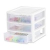 3 Drawer Unit, Clear Plastic Countertop or Desktop Drawers, White - 4 of 4