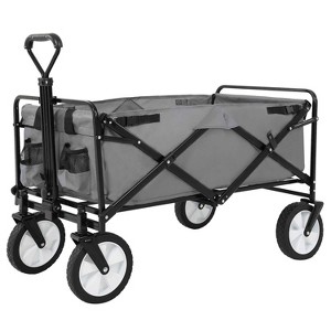 BestMassage Folding Wagon Cart Collapsible Wagon Cart  for Garden Camping Beach Shopping - 1 of 4