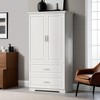 63" Tall Bathroom Storage Cabinet, Cabinet with Two Doors and Drawers, Adjustable Shelf, MDF Board - Leovsnove - 2 of 4