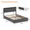 Velvet Upholstered Platform Bed Frame with 4 Drawers and Storage Headboard, with  Charging Station, No Box Spring Needed,  Noise Free - 3 of 4