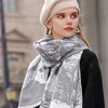 Anna-Kaci Women's Abstract Print Scarf with Soft Lightweight Fabric Modern Pattern and Frayed Edge Detailing - 2 of 4