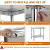 NSF Certified Stainless Steel Work Table, Bilayer Table with Adjustable Undershelf - 4 of 4