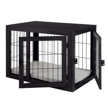 Pet Adobe Furniture-Style Dog Crate, Black