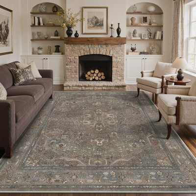 Abynow Medallion Distressed Persian Indoor Area Rug