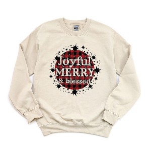 Simply Sage Market Women's Graphic Sweatshirt Joyful Merry and Blessed - 1 of 2