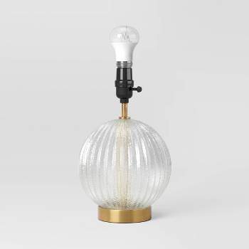 Small Ribbed Glass Lamp Base Clear - Threshold™