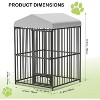 Large Dog Kennel Dog Run Enclosure With Roof, Heavy Duty Outdoor Pet Pens Dog Playpen With Stainless Steel Bowls, Waterproof Dog Cage - 2 of 4