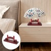 Unique Bargains Detachable Folding Fan Style Imitation Rosewood Fan Display Stand Red 1 Pc - 4 of 4