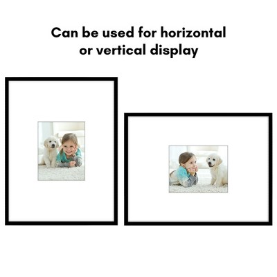 Black Manufactured Wood 18x24 Picture Frame with Oversized Mat