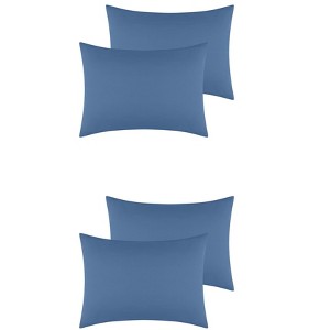 Unique Bargains Cotton Envelope Closure Softness and Durable Queen Pillowcase Cover 4 Pcs - 1 of 4