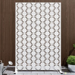 PexFix 72 in. x 47 in. Outdoor Privacy Rectangle Screen Galvanized Steel Panel Divider in White - 1 of 4
