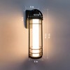 DAKAFUL Modern LED Outdoor Wall Lanterns -15" Black Sconces With 5 Adjustable Color Temperatures, Waterproof (2-Pack)-Black - 3 of 4
