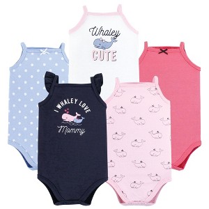 Hudson Baby Infant Girl Cotton Sleeveless Bodysuits, Whaley Cute Girl - 1 of 4