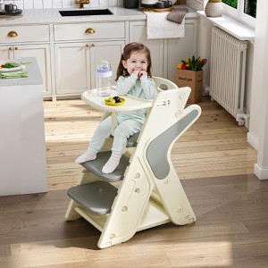 KWPZQEB 3-in-1 High Chair for Baby, Adjustable Baby to Toddler Seat, 5-Point Seat Belts & Movable Plate, Easy Clean - 1 of 4