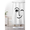 Mambo Art Studio Wink Face Shower Curtain Black - Deny Designs: Polyester Microfiber, Easy Care, Ring Top - 3 of 4