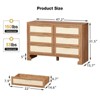 6 Drawers Dresser for Bedroom, Mid Century Modern Dresser Wooden Burlap Dressers, Storage Cabinet, Boho Wide Dresser & Chest of Drawers - 3 of 4