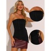 INSPIRE CHIC Women's Drawstring Ruched Asymmetrical Ruffle Hem Bandeau Tops - 2 of 4