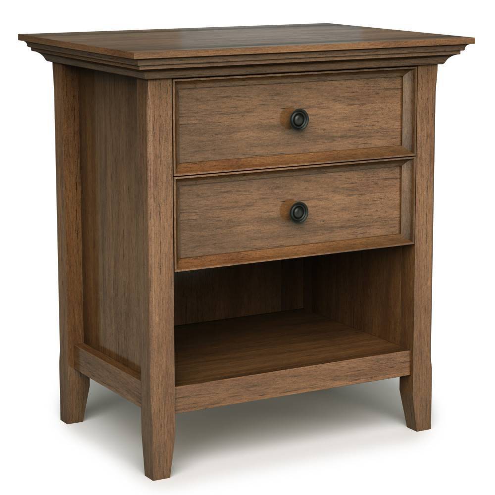 Photos - Storage Сabinet Halifax Bedside Table Rustic Natural Aged Brown - WyndenHall