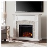 Southern Enterprises Decorative Fireplace Crisp White with rustic White faux stone - image 2 of 4