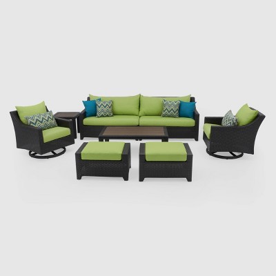 Deco 7pc Sofa & Motion Club Chair Set - Green - RST Brands