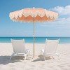 JONATHAN Y Mariner 6.5 ft. Fringe Tassel Beach Umbrella w/ Tilt,Wind Vent,UV Protection,Carry Bag - 2 of 4