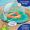 SwimSchool Baby Boat Splash and Play Float with Adjustable Safety Seat, Dual Air Pillow Chambers, and Sun Shade Canopy, Orange - 3 of 4