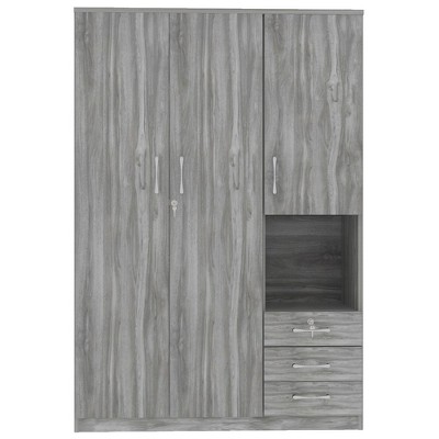 NicBex 68.90"H Armoire Wardrobe Closet Storage Cabinet with 3 Doors & Shelves & 3 Drawers for Bedroom