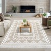 Indoor Modern Stripe Fringed Carpet Retro Soft Low Pile Machine Washable Non Slip Easy Care Lightweight Foldable Area Rugs Room Decor - 3 of 4