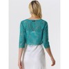 Allegra K Women's Elegant 3/4 Sleeve Sheer Floral Lace Cropped Bolero Shrugs - 4 of 4