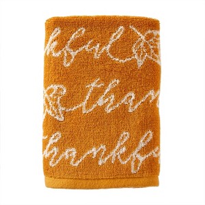 SKL Home Thankful Script Hand Towel : Microfiber, Machine Washable, Non-Slip Backing - 1 of 4
