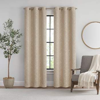 2pk Eclipse Silhouette Linen Curtain Panels with Branches Beige