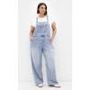 Women's Plus Size Pinafore Overall - light denim | CITY CHIC - 4 of 4