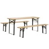 3-Piece Outdoor Patio Wooden Folding Picnic Dining Set for Patio Garden Outdoor Activities - 2 of 4