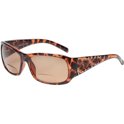 Calabria 829 Womens POLARIZED Bi-Focal Reading Sunglasses in Tortoise Brown+2.50