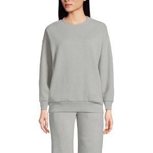 Lands' End Women's Serious Sweats Relaxed Long Sleeve Crew Neck Sweatshirt - 1 of 3