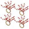 Saro Lifestyle Holly Jolly Beaded Napkin Ring (Set of 4), Red - 2 of 4