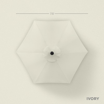 Ivory Solar LED Outdoor Patio Umbrella with Tilt and Crank
