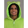 HalloweenCostumes.com Care Bears Good Luck Bear Costume Jumpsuit | Adult Hooded Fleece Outfit with Clover Design for Halloween Cosplay - 4 of 4